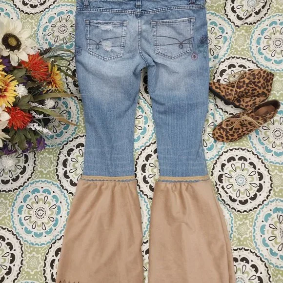 2524 Size 9j Duck Head 100% Cotton Upcycled Bell-Bottoms - Picture 6 of 7